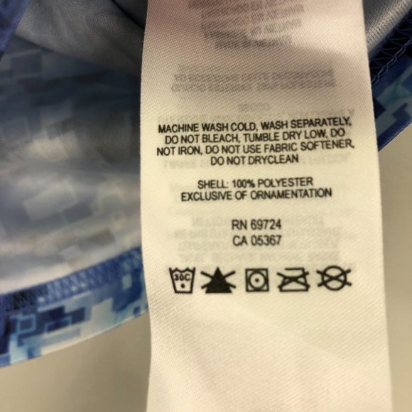 Columbia Blue & White Collarless Long Sleeve T-Shirt | New With Tags - Picture 6 of 8